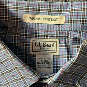 Vintage L.L. Bean Men's Blue Plaid Shirt